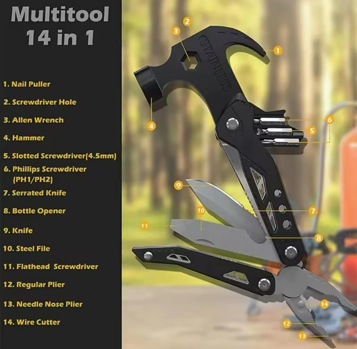 15 in 1 Multitool Hammer